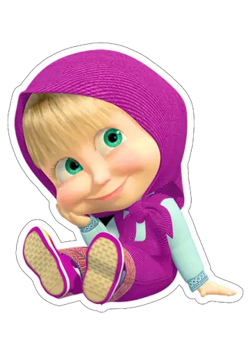 Masha Sentada Sorrindo PNG