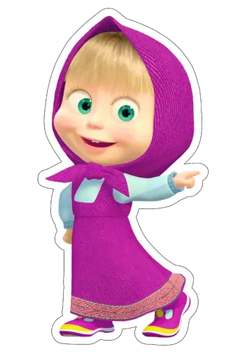 Masha Apontando com Curiosidade PNG
