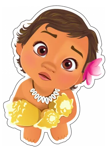 Moana Bebê com Colar PNG