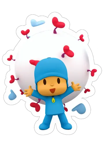 Pocoyo com Corações PNG