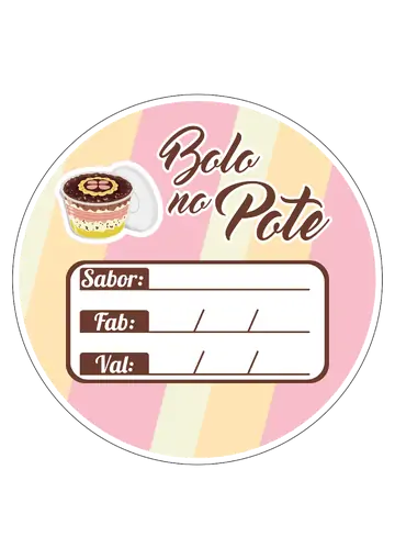 Etiqueta Redonda para Bolo no Pote PNG