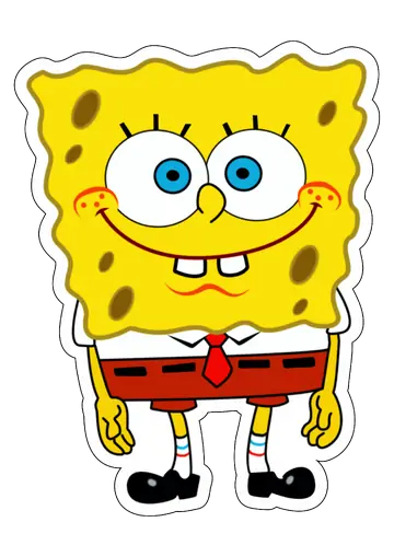 Bob Esponja Sorrindo com Calça Vermelha PNG