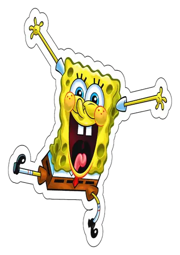 Bob Esponja Pulando Gritando de Alegria PNG