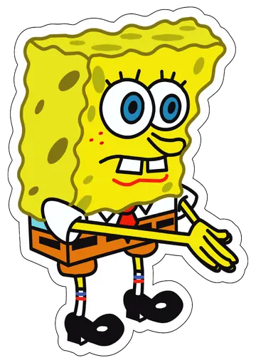 Bob Esponja Confuso com as Mãos Abertas PNG
