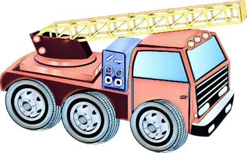 Caminhão de Bombeiros Antigo PNG