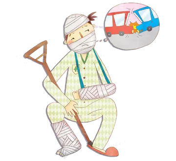 Homem Machucado Engessado PNG