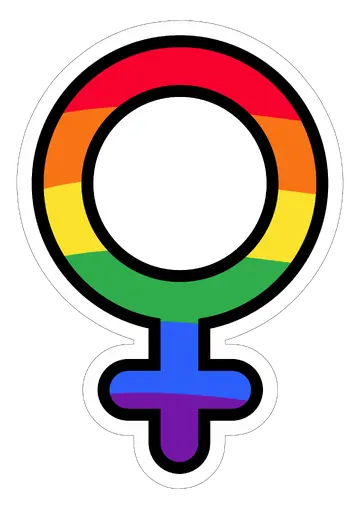 Simbolo Feminino com Cores LGBT PNG