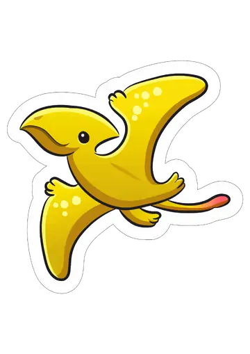 Baby Pterodáctilo Amarelo Voador PNG