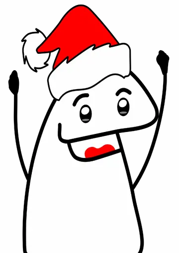 Flork Contente com Gorro de Natal PNG