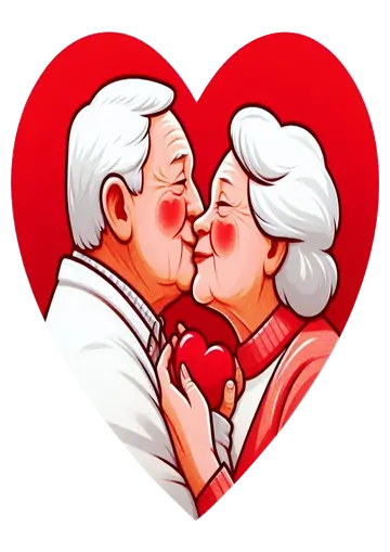 Casal de Idosos Apaixonados PNG