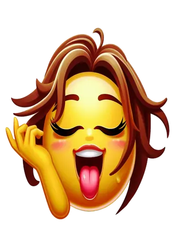 Emoji de Garota com Lingua para Fora PNG