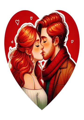 Casal Jovem Ruivo Apaixonado PNG