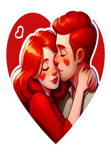 Casal Ruivo Abraçado E Apaixonado PNG