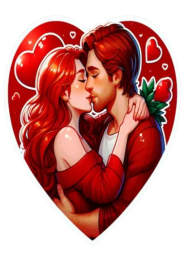 Casal Jovem Ruivo Se Beijando PNG