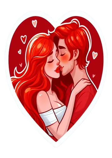 Casal Jovem Ruivo Romântico PNG