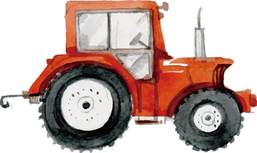 Trator Vermelho Desenho PNG