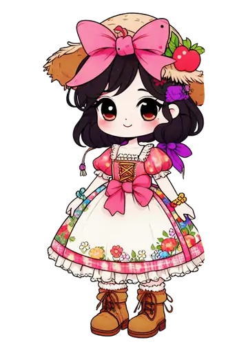 Menina Caipira com Chapéu de Palha PNG