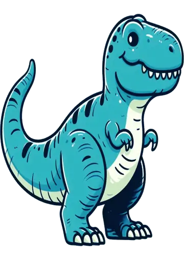 Dinossauro T Rex Azul Fofo PNG