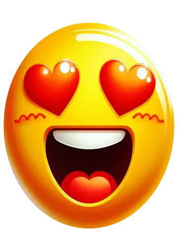 Emoji com Coracoes nos Olhos PNG