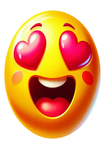 Emoji Sorridente com Olhos de Coracao PNG