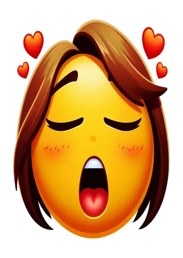 Emoji Feminino com Coracoes PNG