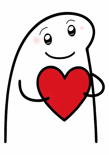 Flork Segurando Coracao Vermelho PNG