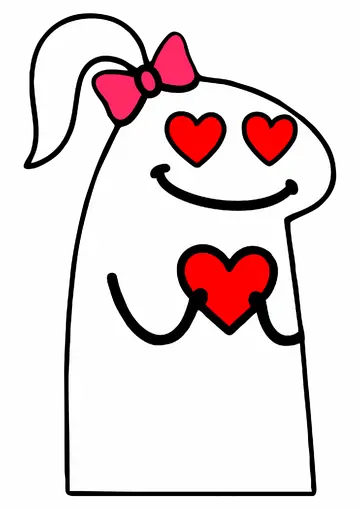Flork Menina Olhos De Coracao PNG