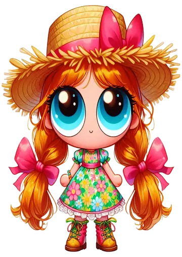 Menina Superpoderosa Caipira Com Chapeu De Palha PNG
