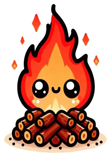 Fogueira Fofa Kawaii PNG