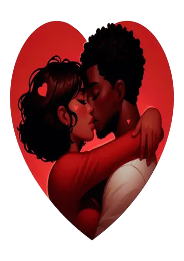 Casal Jovem Abraçado Fundo Coração PNG