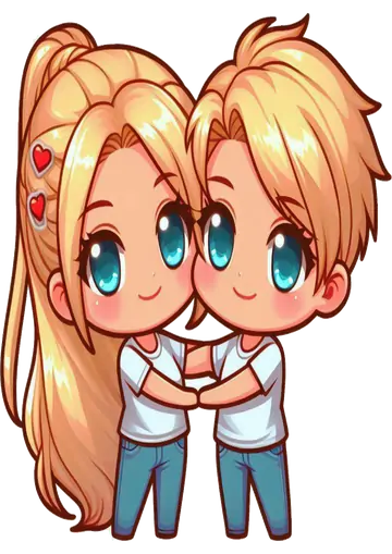 Casal Jovem Loiro de Olhos Azuis PNG