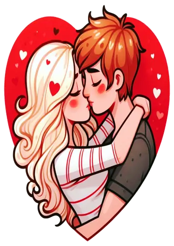 Casal Jovem Se Beijando PNG