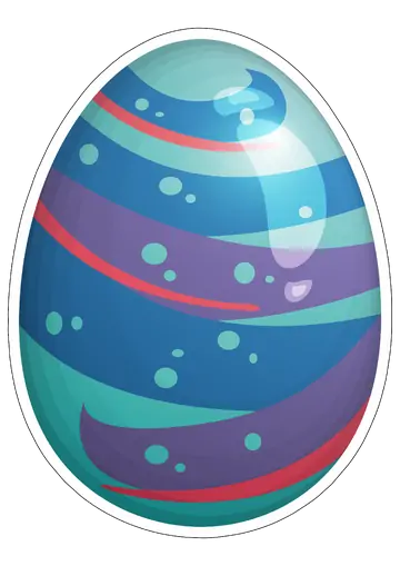 Ovo de Páscoa Azul com Ondas PNG