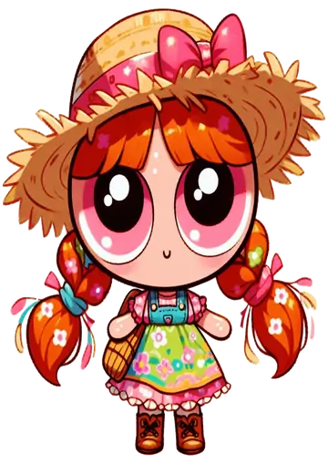 Florzinha Festa Junina com Chapéu de Palha PNG