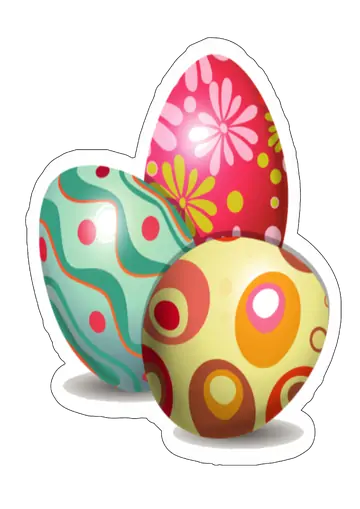 Três Ovos de Páscoa Coloridos PNG