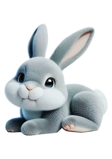 Coelhinho Cinza Deitado PNG