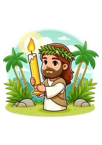 Jesus Cristo na Paisagem com Vela PNG