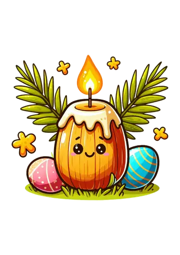 Vela em Formato de Ovo de Páscoa PNG