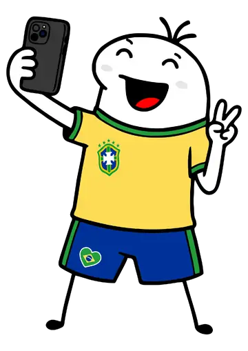 Torcedor Fazendo Selfie com Smartphone PNG