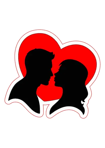 Casal Apaixonado em Coração Vermelho PNG