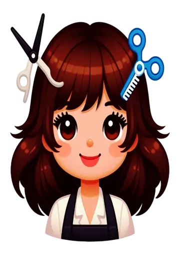Cabeleireira Sorrindo com Tesouras PNG