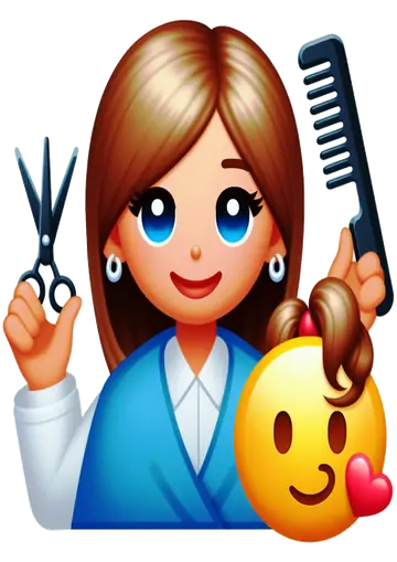Cabeleireira com Tesoura e Pente PNG