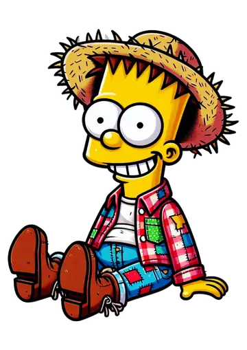 Bart Simpson Sentado Festa Junina PNG