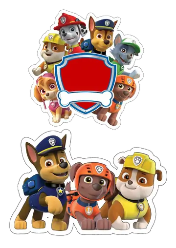 Adesivos e Topo Patrulha Canina PNG