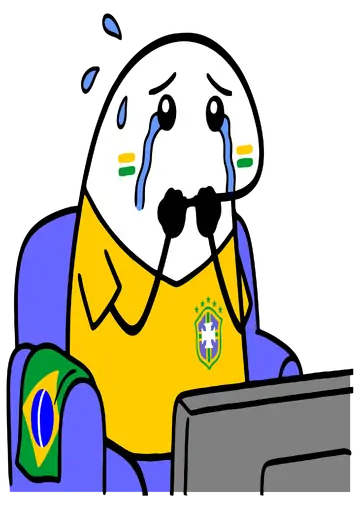 Flork Torcedor Brasileiro Nervoso Assistindo Jogo PNG