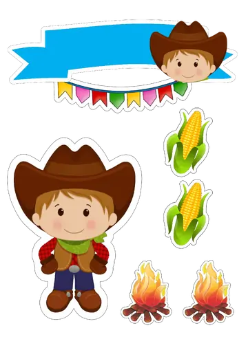 Kit Festa Junina Menino e Milho PNG