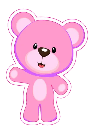 Ursinho de Pelúcia Rosa Fofo PNG