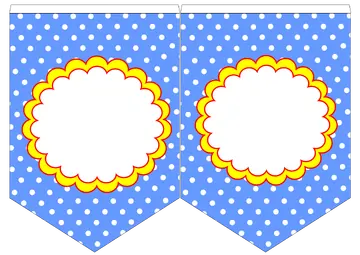 Bandeirola Azul de Bolinhas Brancas PNG