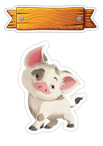Topo de Bolo Porquinho Pua da Moana PNG