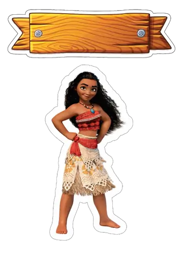 Moana em Pé com Roupa Tradicional PNG